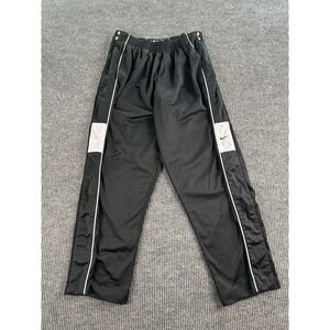 Nike Track Pants Men Medium Black White Snap Button Dazzle Tear Away Basketball
